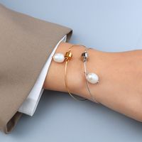 Bracelet En Acier Plaqué Titane Perle De Mode main image 5