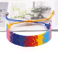 Simple Bohemian Style Rainbow Gradient Color Matching Beaded Bracelet main image 1