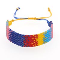 Simple Bohemian Style Rainbow Gradient Color Matching Beaded Bracelet main image 5