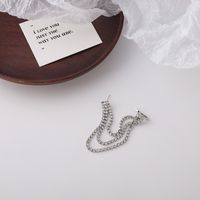 Simple Long Section Diamond Tassel Earrings main image 5