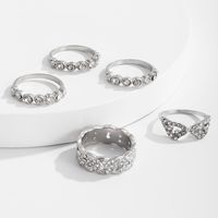 Retro Full Diamond All-match Ring Set main image 5