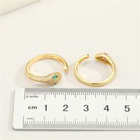 New Fashion Copper Micro-inlaid Zircon Snake Ring main image 3