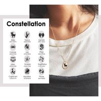 Stainless Steel Lettering Twelve Constellation Pendant Necklace main image 2