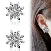 Boucles D&#39;oreilles Strass Diamant Brillant Neige main image 2