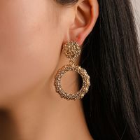 Simple Geometric Embossed Earrings main image 1