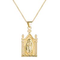 Fashion Virgin Mary Pendant Copper Micro-inlaid Zircon Necklace sku image 1