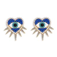 Fashion Demon Eye Heart Diamond Earrings sku image 1