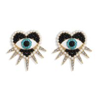 Fashion Demon Eye Heart Diamond Earrings sku image 2