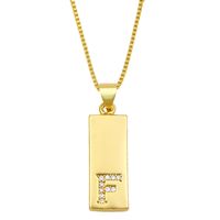 Collier Simple Rectangle 26 Lettres sku image 6