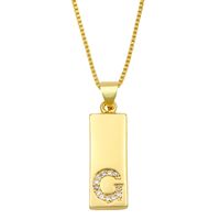Collier Simple Rectangle 26 Lettres sku image 7