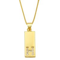 Collier Simple Rectangle 26 Lettres sku image 8