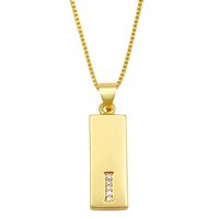 Collier Simple Rectangle 26 Lettres sku image 9