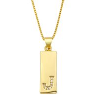 Collier Simple Rectangle 26 Lettres sku image 10