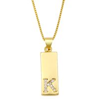Collier Simple Rectangle 26 Lettres sku image 11