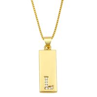 Collier Simple Rectangle 26 Lettres sku image 12