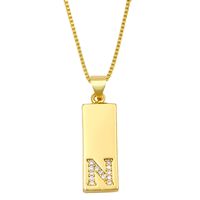 Collier Simple Rectangle 26 Lettres sku image 14