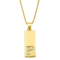 Collier Simple Rectangle 26 Lettres sku image 16
