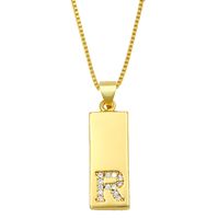 Collier Simple Rectangle 26 Lettres sku image 18