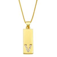 Collier Simple Rectangle 26 Lettres sku image 21