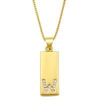 Collier Simple Rectangle 26 Lettres sku image 22
