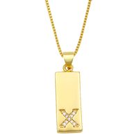 Collier Simple Rectangle 26 Lettres sku image 23