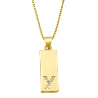 Collier Simple Rectangle 26 Lettres sku image 24