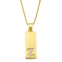 Collier Simple Rectangle 26 Lettres sku image 25