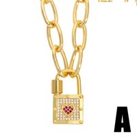 Fashion Lock Pendant Necklace sku image 2