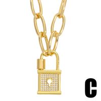 Fashion Lock Pendant Necklace sku image 3