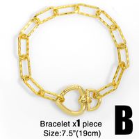 Retro Heart Metal Clavicle Necklace sku image 1