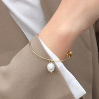 Bracelet En Acier Plaqué Titane Perle De Mode sku image 1