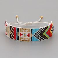Bohemian Ethnic Style Fashion Hand-woven Beaded Colorful Geometric Bracelet sku image 1