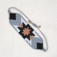 Bohemian Ethnic Miyuki Rice Beads Woven Pure Handmade Geometric Beaded Bracelet sku image 1