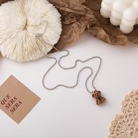 Ig Style Cute Bear Alloy Plating White Gold Plated Women's Pendant Necklace sku image 3