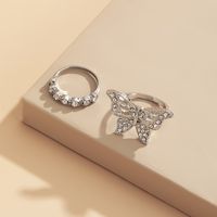 Retro Personality Hollow Butterfly Geometric Ring Set sku image 1
