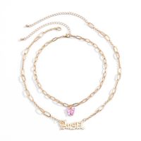 Retro Fashion Letter Butterfly Necklace sku image 1