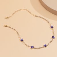 Retro Micro-inlaid Flowers Diamond Necklace sku image 2