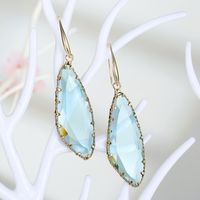 Fashion Geometric Long Water Drop Crystal Earrings sku image 1