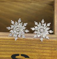 Rhinestone Bright Diamond Snow Stud Earrings sku image 1