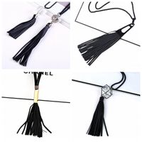 Triangle Leather Tassel Long Sweater Chain main image 3
