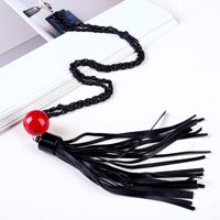 Triangle Leather Tassel Long Sweater Chain main image 6