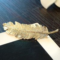 Fashion Golden Feather Leaf Hairpin main image 3