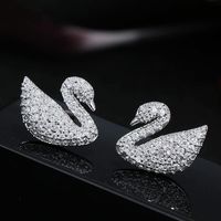 Fashion Sweet Ol Concise Swan Earrings sku image 1