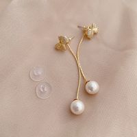 Korean New Simple Pearl Bowknot Earrings main image 6