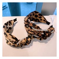 Korean Fashion Pleated Net Gauze Leopard Large Intestine Hairband main image 3