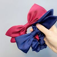 Fashion Pleated Solid Color Bow Hair Scrunchies main image 5