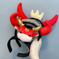 Korean Plush Horns Wide Headband main image 6