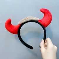 Korean Plush Horns Wide Headband main image 4