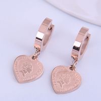 Fashion Titanium Steel Simple Beauty Coin Earrings main image 1