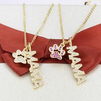 Inlaid Zirconium Baby Mama Cat Claw Pendant Necklace main image 5